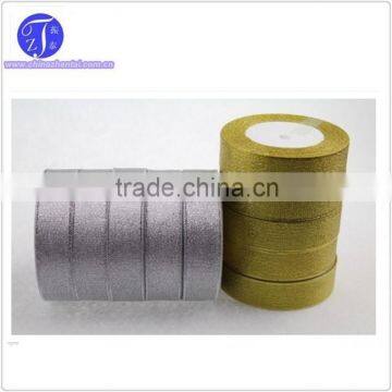 Decorative Gold And Silver Metallic Ribbon For Packing,gold wired ribbon