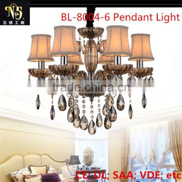 Design gold glass pendant light, modern crystal chandelier lamp with factory