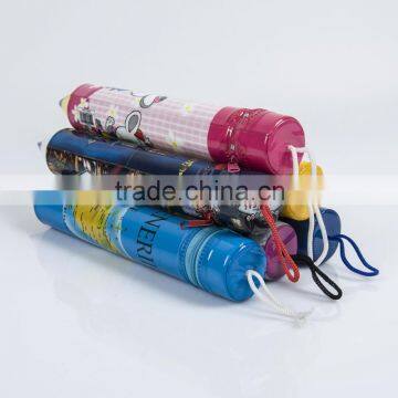 Full Color Printed Promotional Plastic Soft PVC Pencil Shape Pencil Bag Case (with zipper and handle)