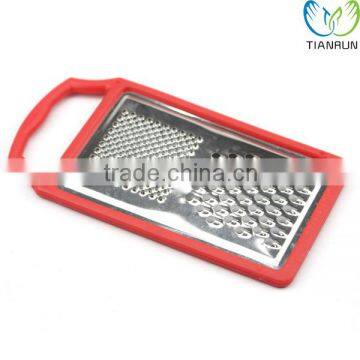 New Style Hot Selling Good Quality Red Stainless Steel Kitchen Vegetable Food Flat Grater