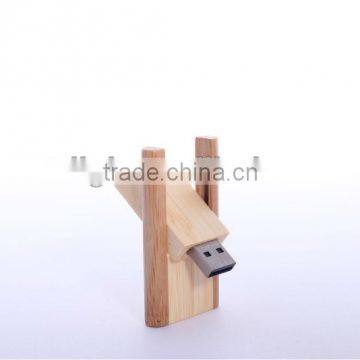 Hi-Speed bamboo swivel usb 2.0 flash drive as new year giveaway