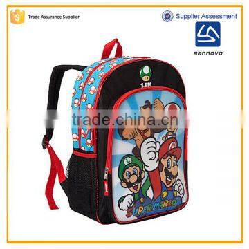 2016 China wholesale cartoon Super mario 16 inch school bags kids