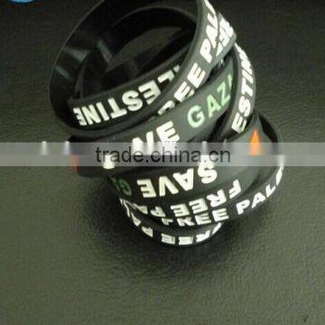 Competitive price and authentic quality promotional Palestine silicone wrist bands ---- DH 16999