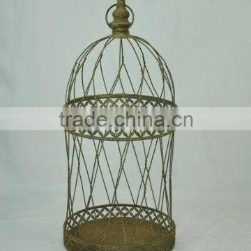 14A389MCE Rustic Gold Metal Wire Bird Cages, Cage for Plants Stand photo-2