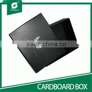 WHOLESALE LUXURY BLACK CARDBOARD SHOES PACKAGING BOX WITH UV VARNISHED