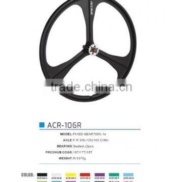 2016 Fixie Gear Wheelset 700c Alloy Bike Colorful Aero Spoke Wheel Bicycle Wheel Set* photo-5