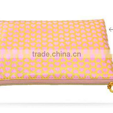 Golden Color With Heart Printing Makeup Brush Bag Case High Capacity