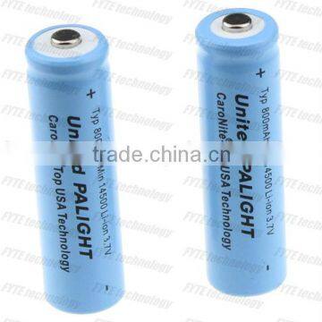 Caronite United PALIGHT 14500 battery 800mAh 3.7V Li-ion battery Rechargeable 14500 li-ion battery (2PCS)