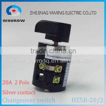 Rotary switch HZ5B-20/2 changeover cam combination switch Ith 20A Ui 500V 50Hz 2 poles sliver point contacts