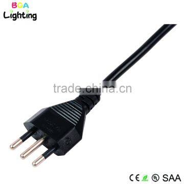 Sweeden & Italy 3 pin plug cord with flat copper wire