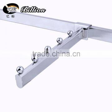 2016 yiwu factory crossbar chrome hook display silver hook store chrome hook