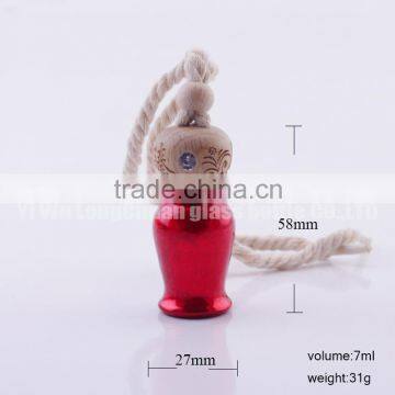 hanging glass vials for car decoration,car perfume decoration bottle