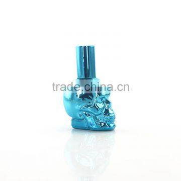 colorful Skull shaped glass bottle for attar packaging 15ml