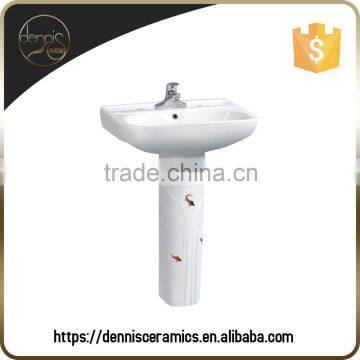 DNS L-60201 Fish Pattern Ceramic Color Wash Basin Sink