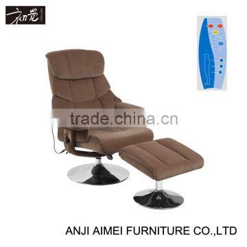 First touch fabric recliner chair with chrome base/ massager AM-050T