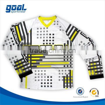 100%polyester breathable long sleeve sublimation jersey motocross