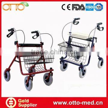 Foldable 4 Wheeled Steel Rollator