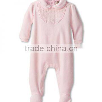 Baby Girls 100% Organic Cotton Sweet Baby Pink Wholesale Coverall Romper                        
                                                Quality Choice