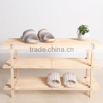 Natural chinese fir wood made shoe cabinet,cheap wholesale display shoe racks