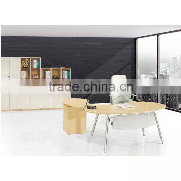 Modern Melamine Powder Coating Steel Frame Oval Office Desk