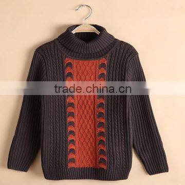 boy's turtle neck long sleeve screw knitting pullover sweater