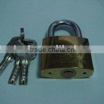 Titanium plated iron padlock with computer keys