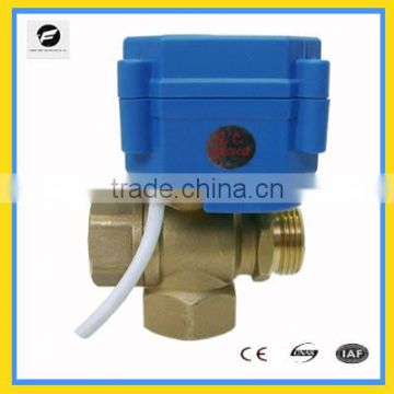 3 way motor control valve DC12v 15mm 20mm for electric control water treatment T flow