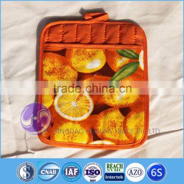 Custom printed heat resistant lemon design funny pot holder