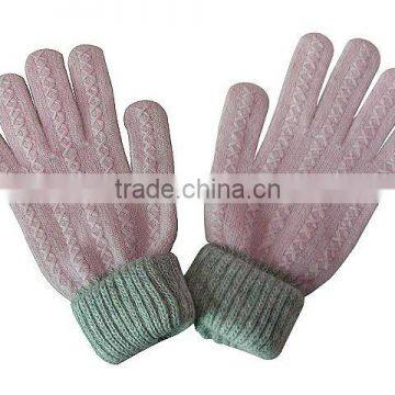 100% chenille knitted magic gloves with print logo