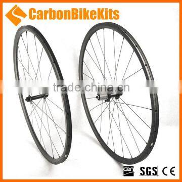 CarbonBikeKits Hot sell 23mm wide 24mm deep carbon tubular wheels PW24T