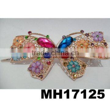 fashion flower african butterfly crystal butterfly hair clips wholesale