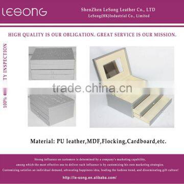 Multi-functional square shape jewelry box with mirror
