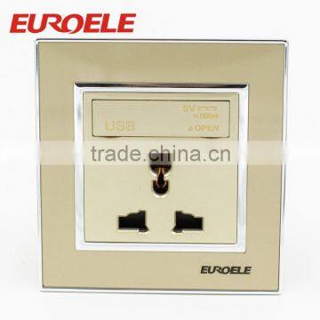 Champange gold Acylic panel new design wall switch usb