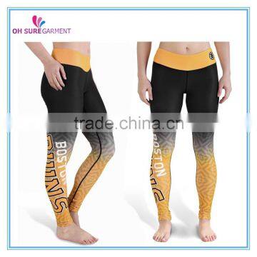 gradient print sports leggings for lady