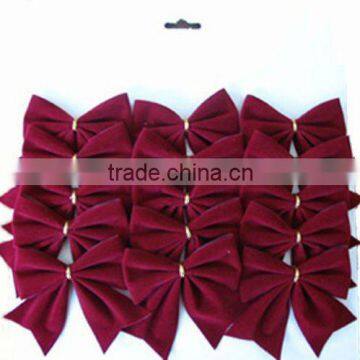 HOT SALE Small velvet ribbon christmas tree bow, christmas wreath decorative bows