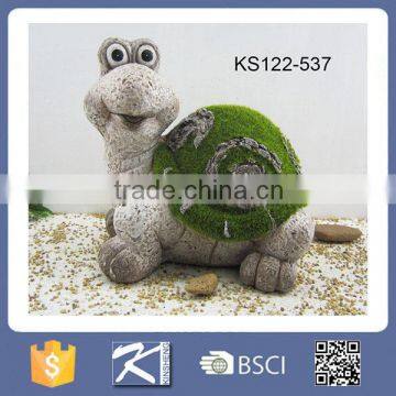 Garden lanscaping magnesia flocked terracotta turtle for garden ornaments