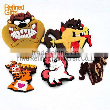 Cute Cartoon PVC Rubber Factory 2D or 3D Soft Tiger Fridge Magnets Lovely promotion gifts