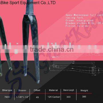 Carbon bicycle parts, road racing front fork