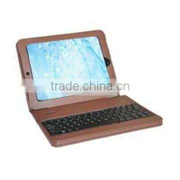 Wireless Bluetooth Keyboard PU Leather Case With Stand Compatible For iPad (bluetooth keyboard leather case for 7 tablet)