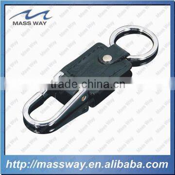 customized novelty blank custom metal black leather key chain