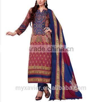 Indian blue N pink printed salwar kameez classical indian clothing wholesale in cheaper price