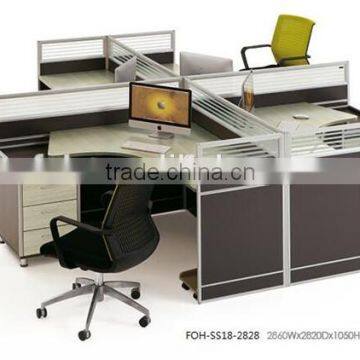 black business center 4 seat office workstation cubicle FOH-SS18-2828