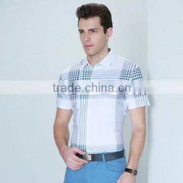 Men's bussiiness casual short sleeve cotton shirt European