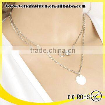 figure 8 short model multilayers sequins silver necklace