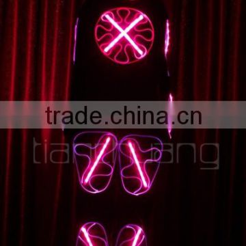 DMX512 Programmable LED and fiber optic jumpsuit dance costume