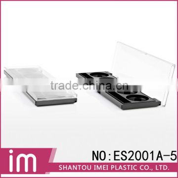 rectangular transparent window with five color eyeshadow case