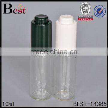 10ml clear tube press pump dropper bottle white green black pump