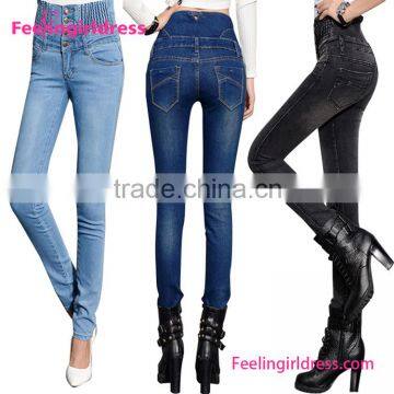 High waist new designs women tight tops and jeans photos