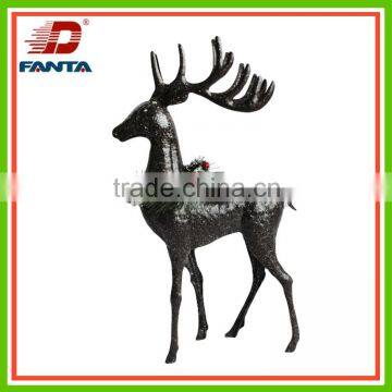 Vivid holiday decoration handmade matt metal Christmas reindeer