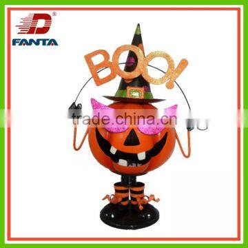 Hot selling fancy metal Halloween pumpkin ornaments for decoration